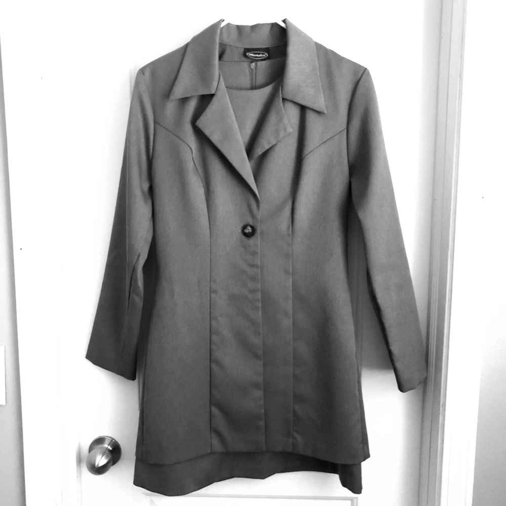 2pcs. Slate Gray Dress Suite Set